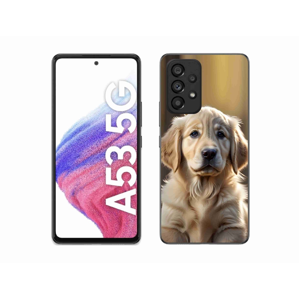 Gél borítás mmCase Samsung Galaxy A53 5G - aranyos arany retrieverhez