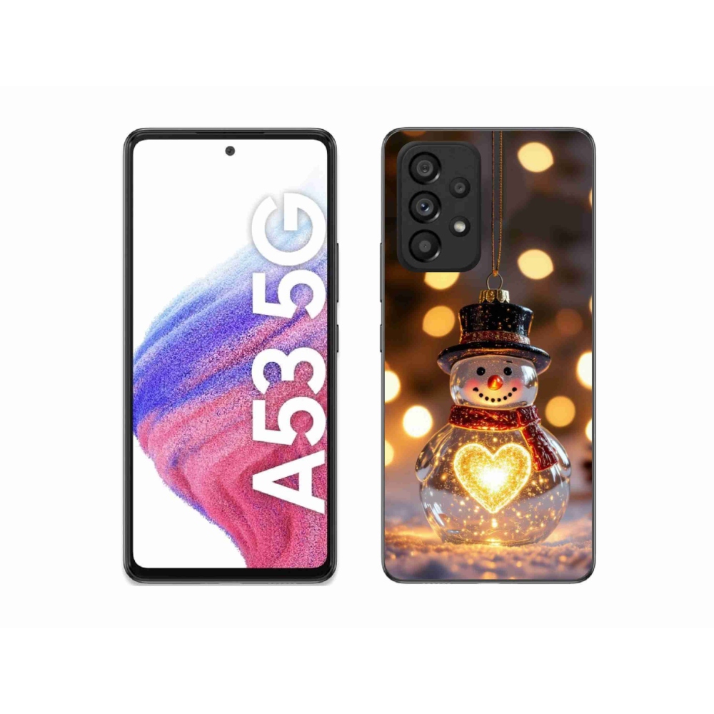 Gél borítás mmCase Samsung Galaxy A53 5G - karácsonyi hóemberhez