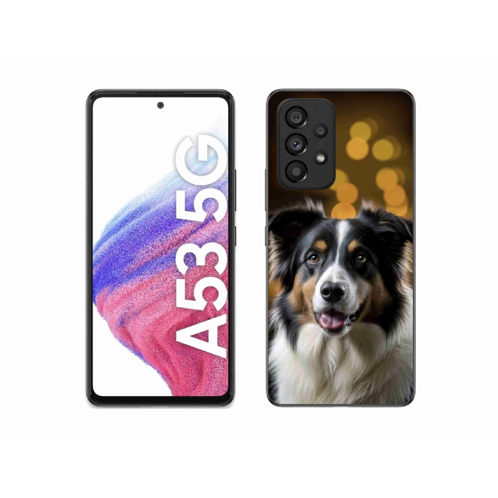 Gél borítás mmCase Samsung Galaxy A53 5G - mosolygós ausztrál juhászkutya számára
