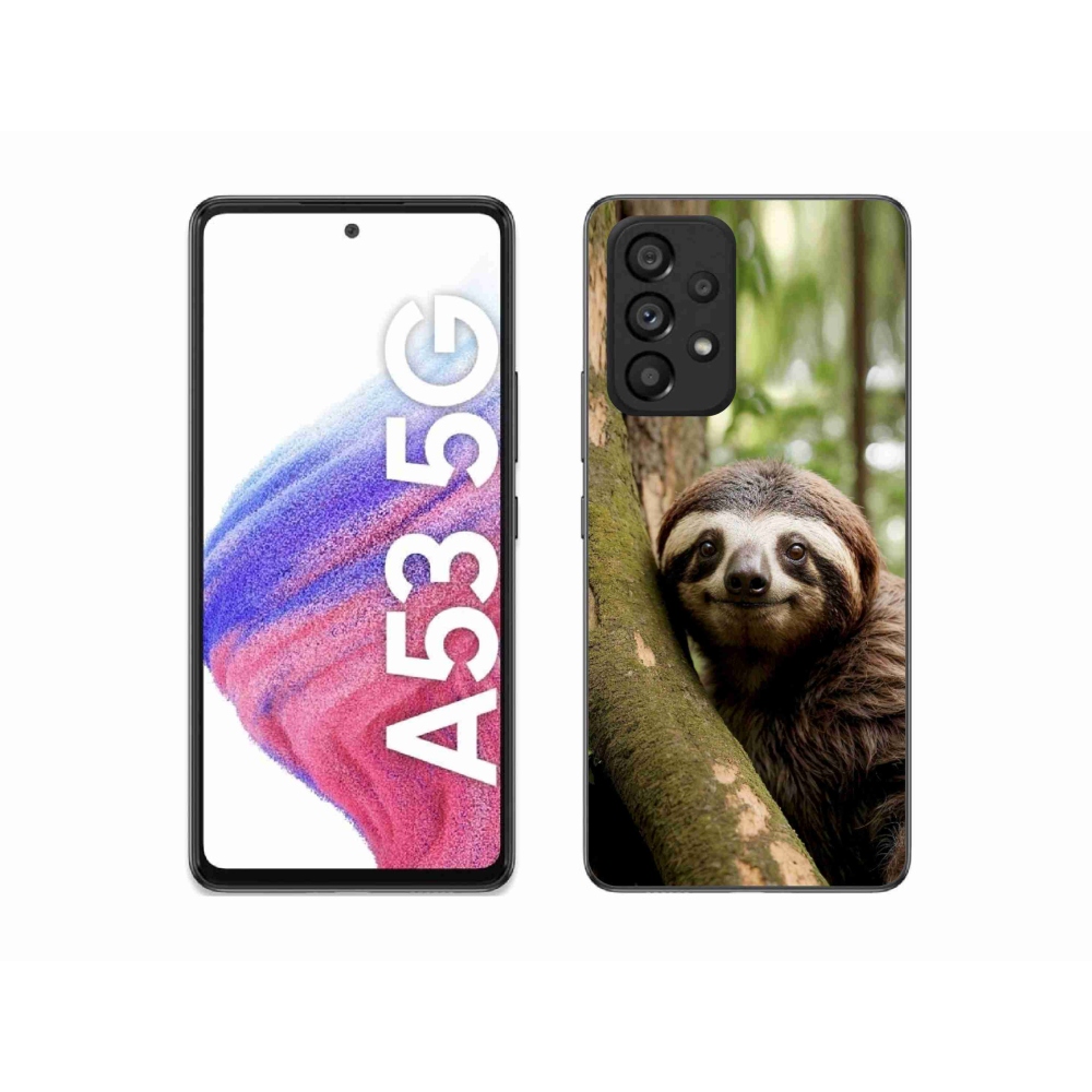Gél borítás mmCase Samsung Galaxy A53 5G - mosolygó lajhárhoz