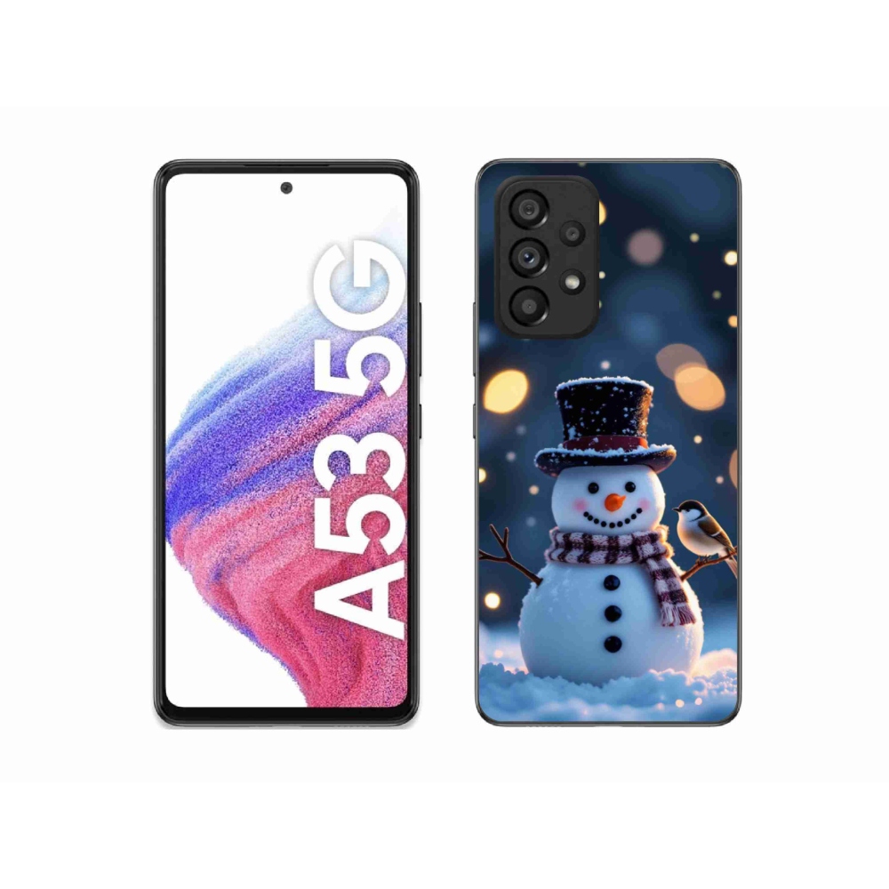 Gél borítás mmCase Samsung Galaxy A53 5G - karácsonyi hóemberhez