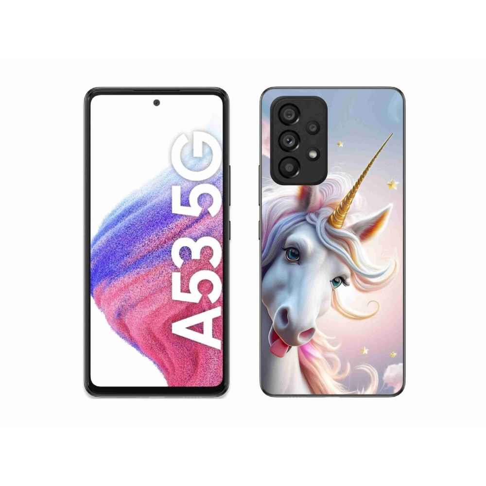 Gél védőhuzat mmCase Samsung Galaxy A53 5G - vidám egyszarvúhoz