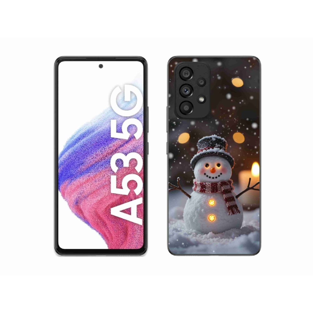 Gél borítás mmCase Samsung Galaxy A53 5G - vidám hóemberhez