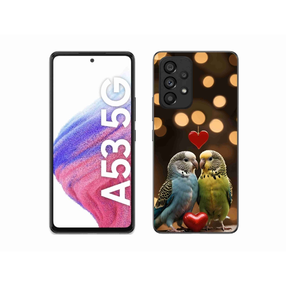 Gél borítás mmCase Samsung Galaxy A53 5G - szerelmes papagájok