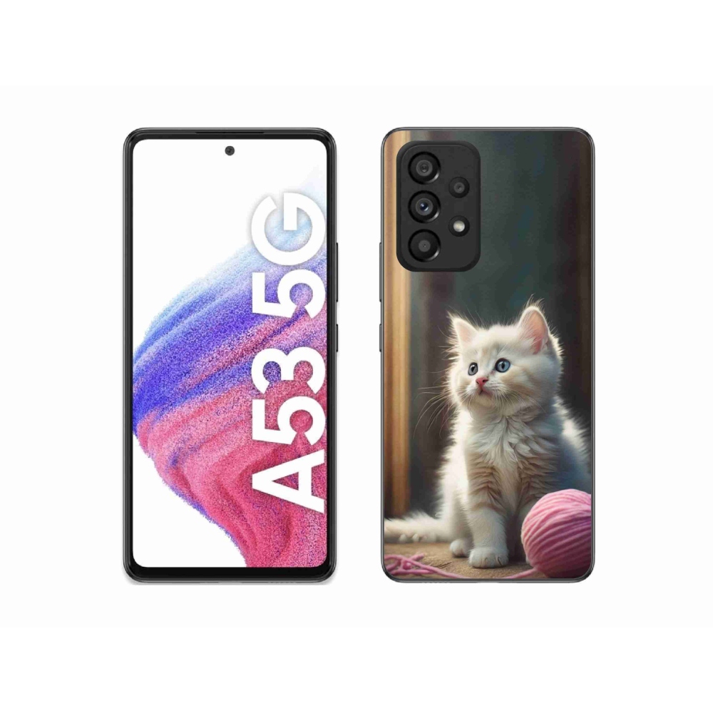 Gél védőhuzat mmCase Samsung Galaxy A53 - fehér cica 2