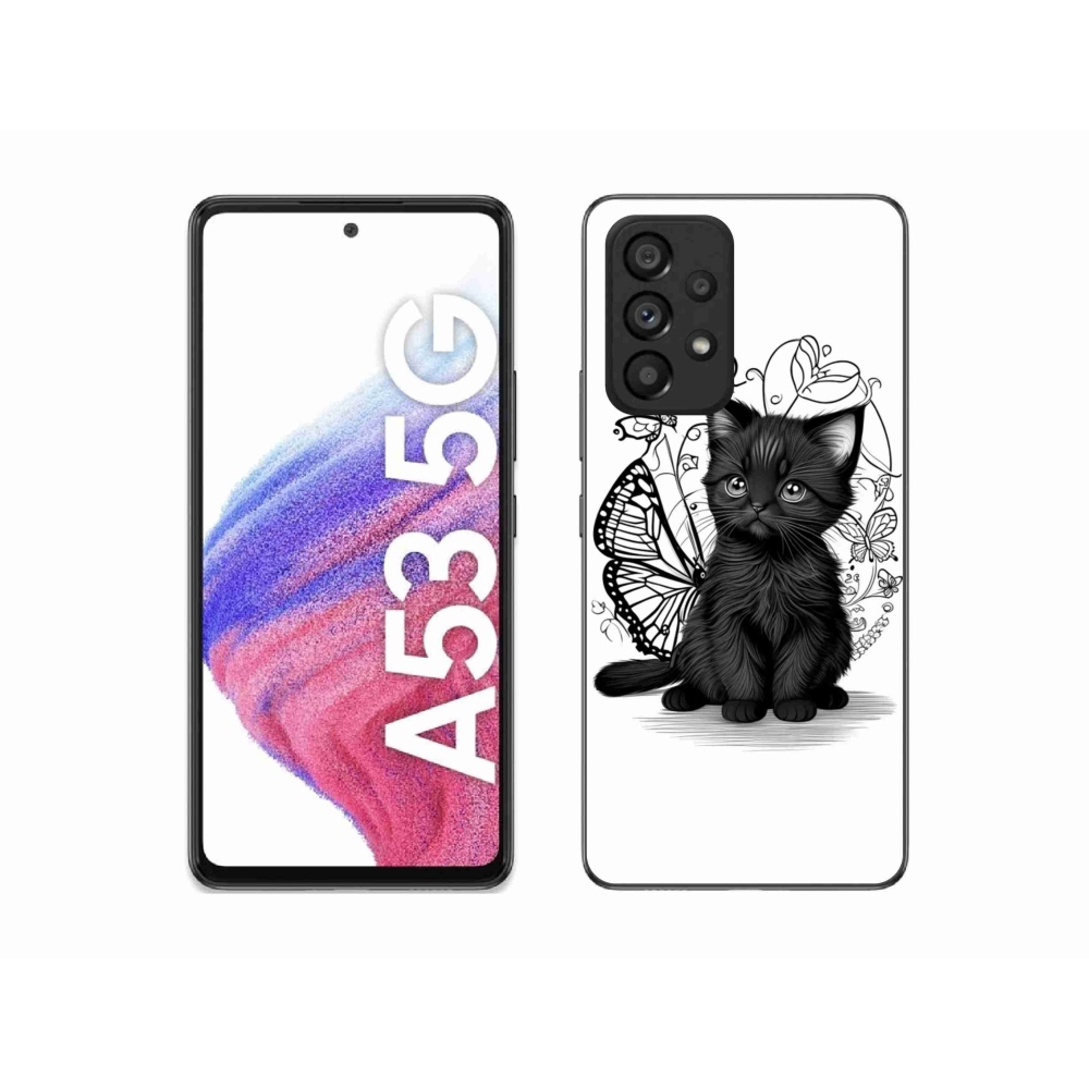 Gél védőhuzat mmCase Samsung Galaxy A53 készülékhez - fekete cica