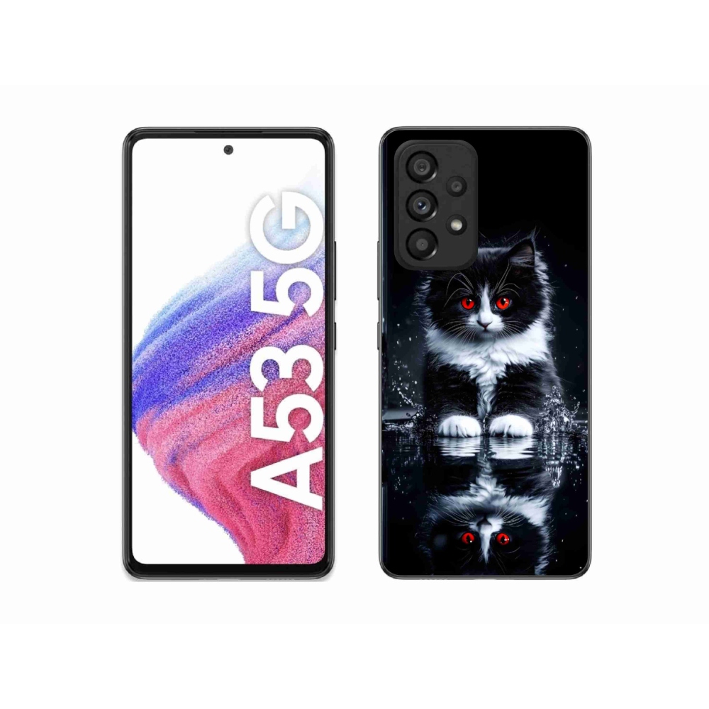 Zselés borítás mmCase Samsung Galaxy A53 készülékhez - fekete-fehér cica