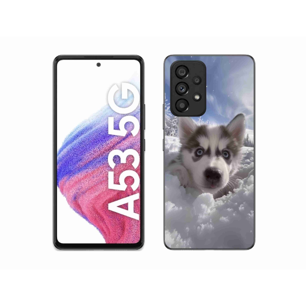Gél borítás mmCase Samsung Galaxy A53 készülékhez - husky a hóban