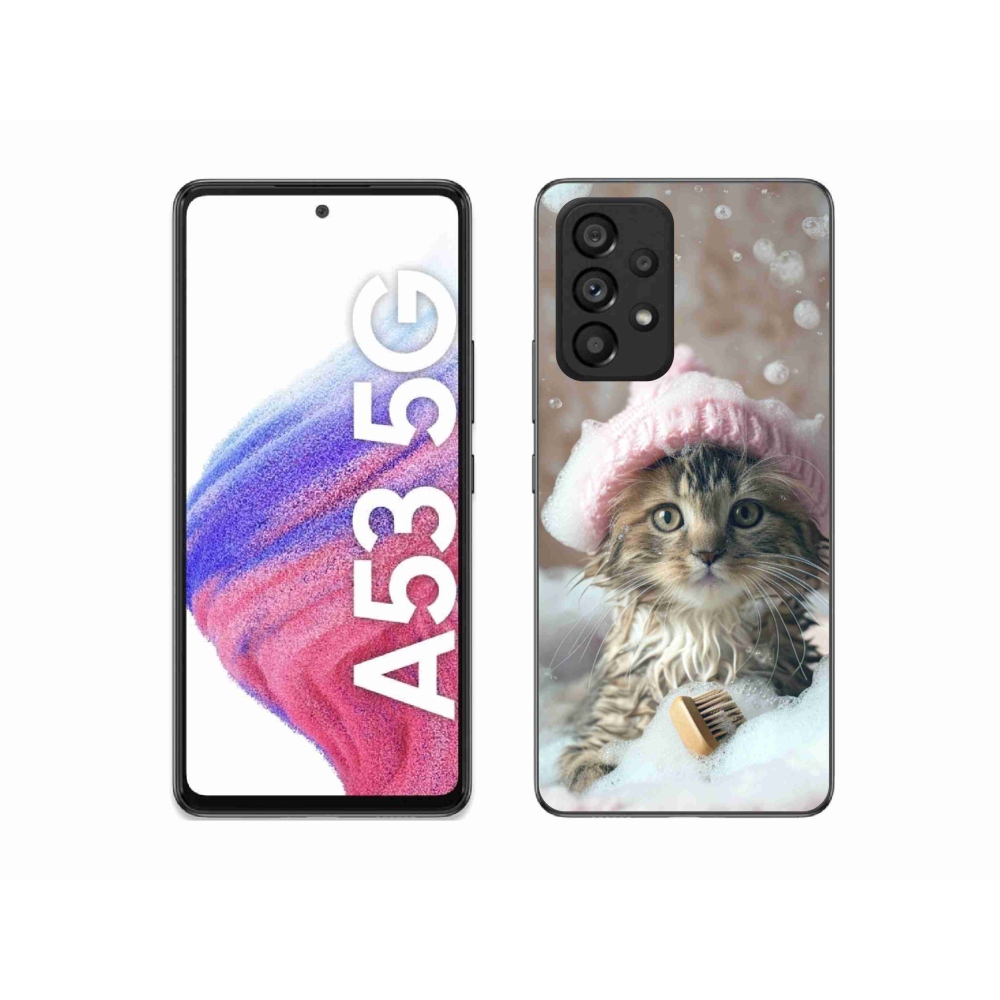 Gél borítás mmCase Samsung Galaxy A53 készülékhez - cica és fürdő