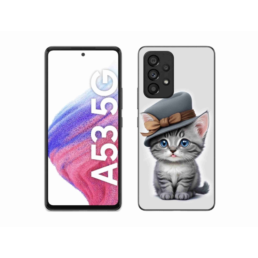 Gél borítás mmCase Samsung Galaxy A53 készülékhez - cica sapkával