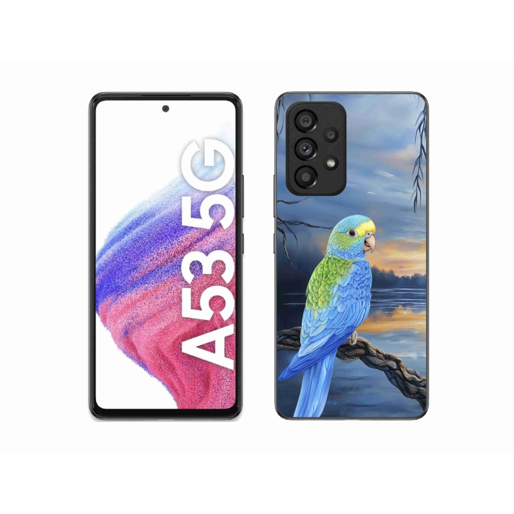 Zselés borítás mmCase Samsung Galaxy A53 készülékhez - kék papagáj