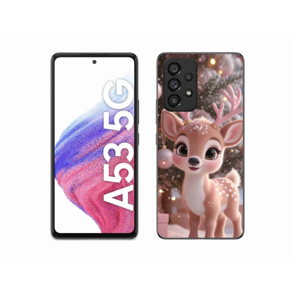 Gél borítás mmCase Samsung Galaxy A53 készülékhez - aranyos rénszarvas