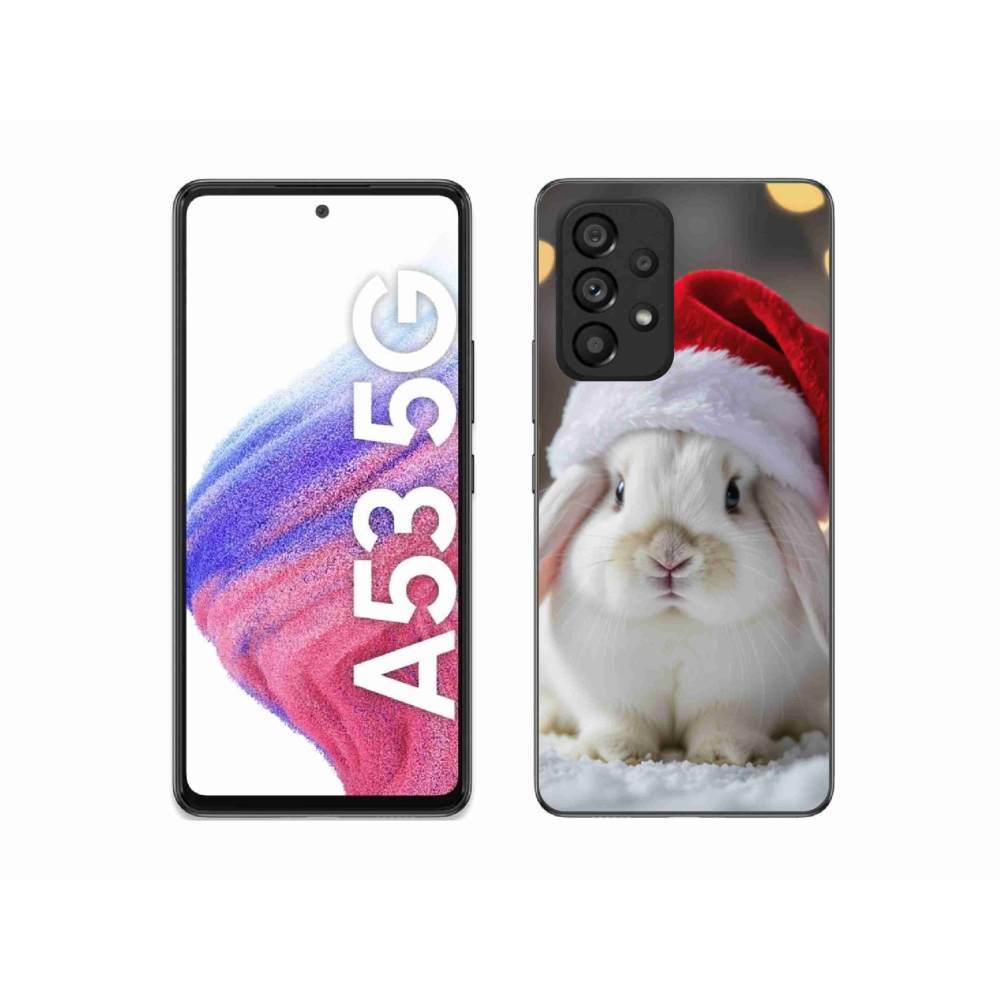 Gél borítás mmCase Samsung Galaxy A53 - Karácsonyi nyúl