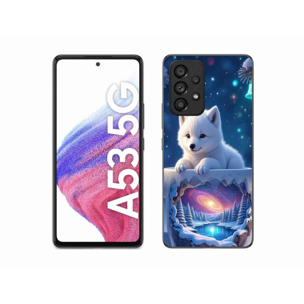 Gél borítás mmCase Samsung Galaxy A53 - Karácsonyi kölyökkutyakölyök