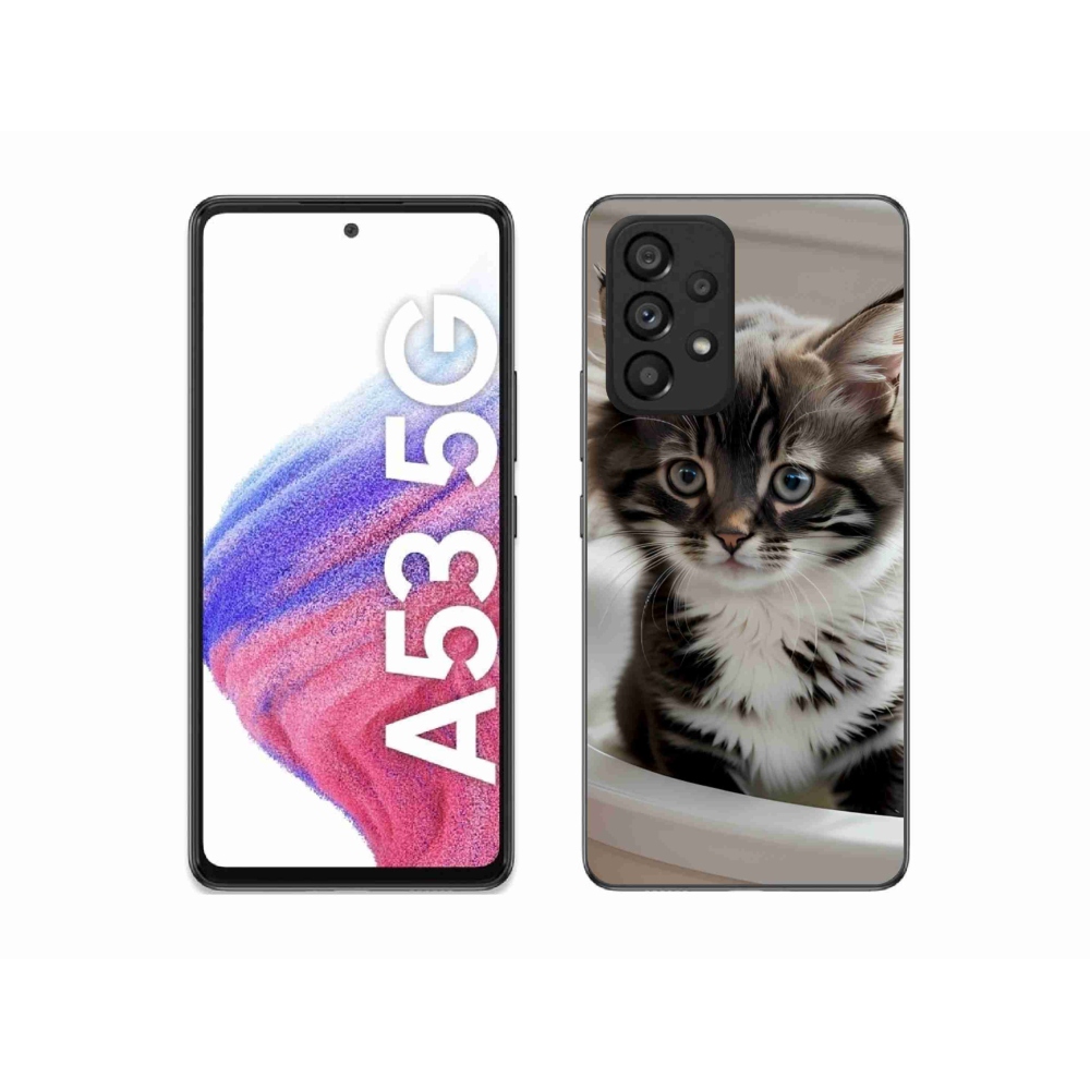 Gél borítás mmCase Samsung Galaxy A53 készülékhez - kíváncsi cica