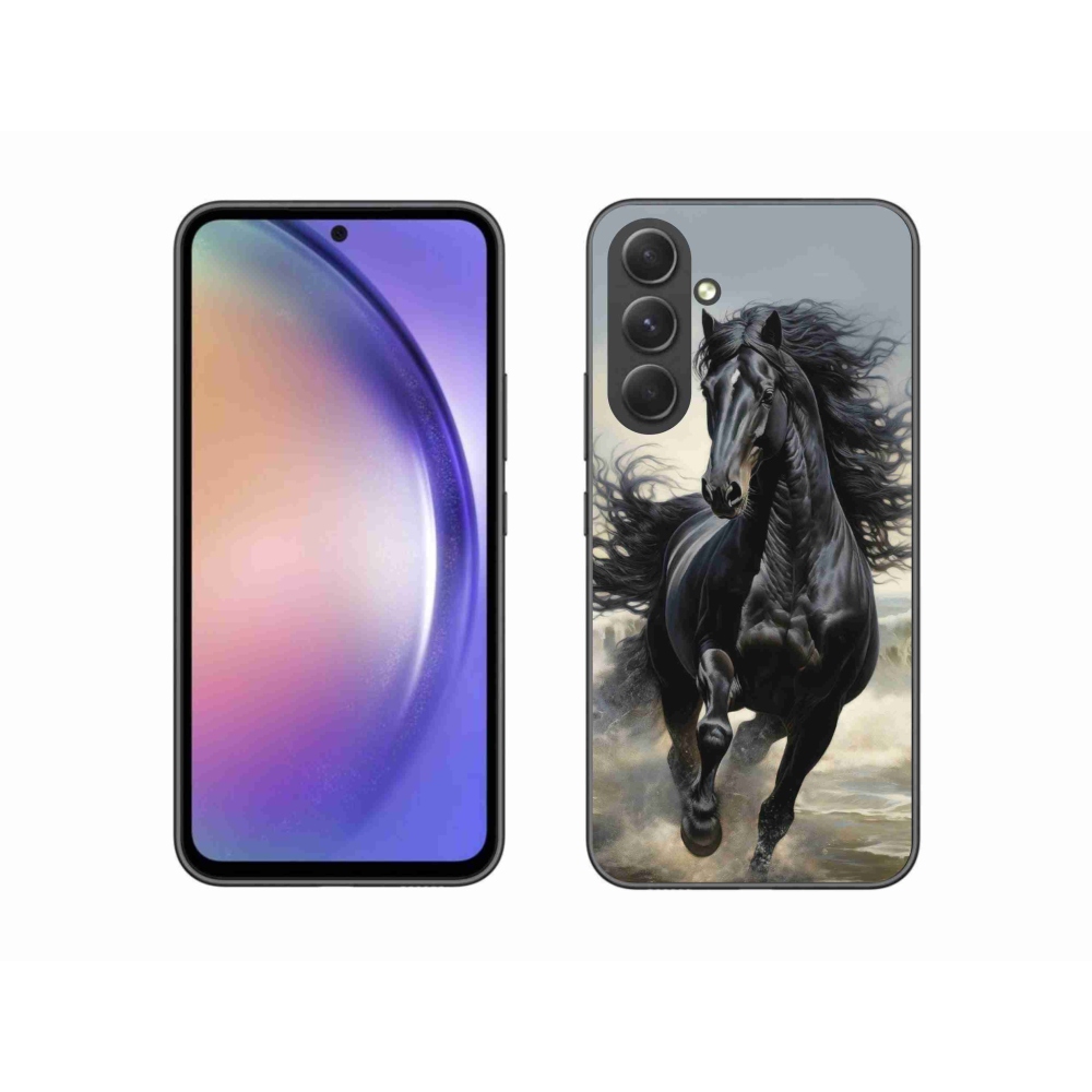 Gél borítás mmCase Samsung Galaxy A54 5G - fekete futó ló