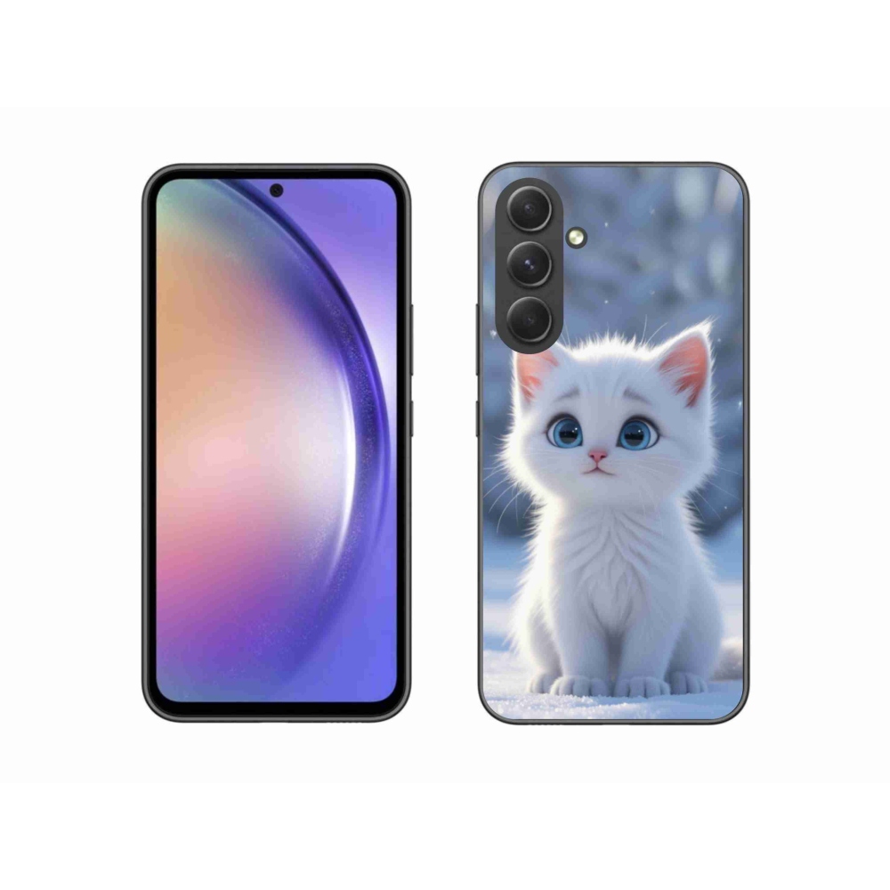 Gél védőhuzat mmCase Samsung Galaxy A54 5G - fehér cica 3