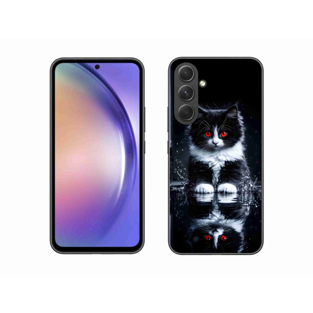 Zselés borítás mmCase Samsung Galaxy A54 5G - fekete-fehér cica