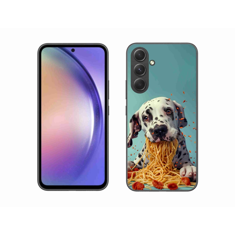 Zselés borítás mmCase Samsung Galaxy A54 5G - Dalmát és spagetti