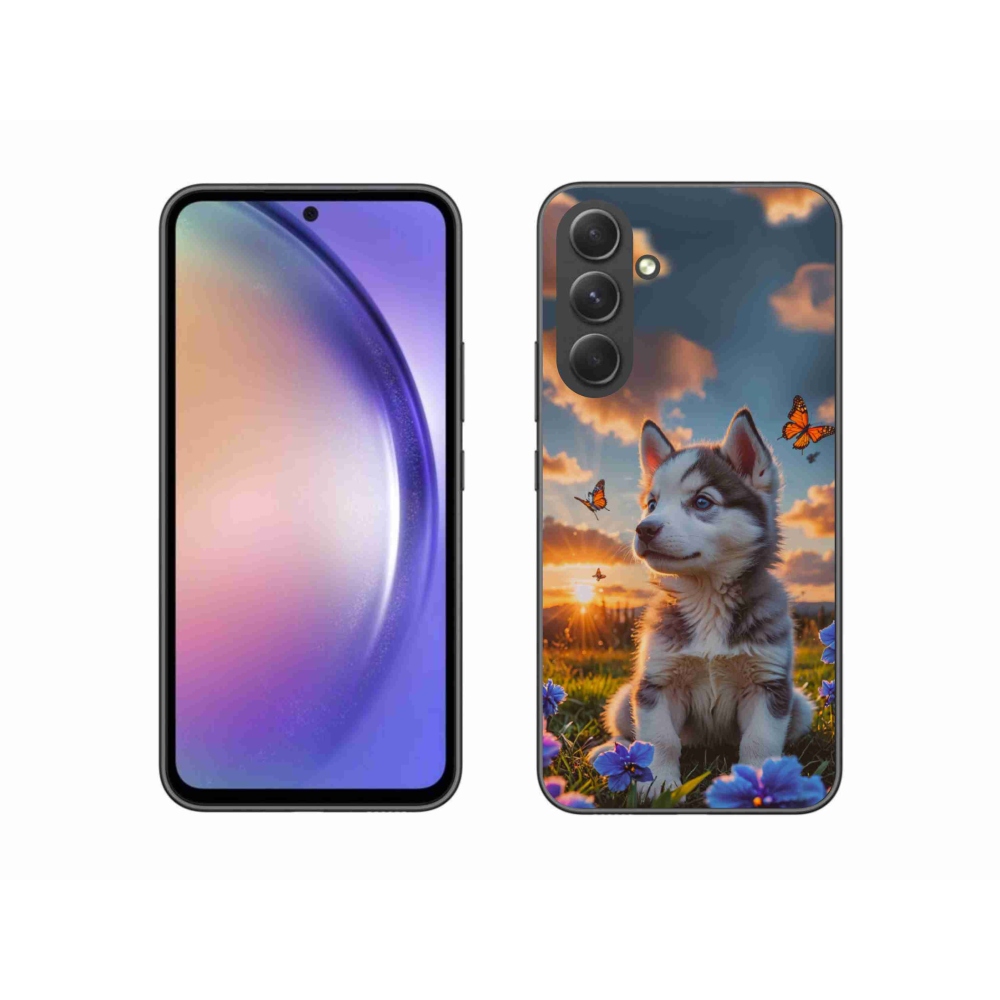 Gél borítás mmCase Samsung Galaxy A54 5G - husky a naplementében