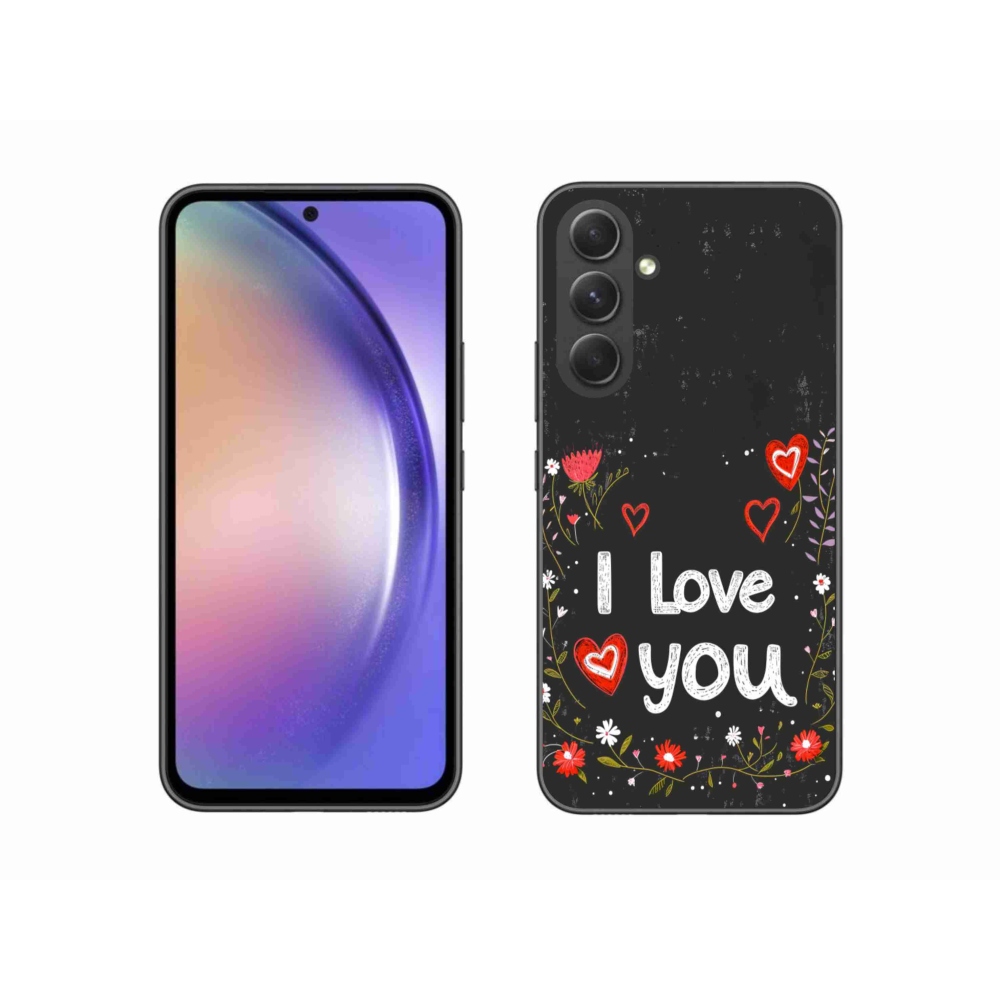 Gél borítás mmCase Samsung Galaxy A54 5G - I love you fekete háttérrel