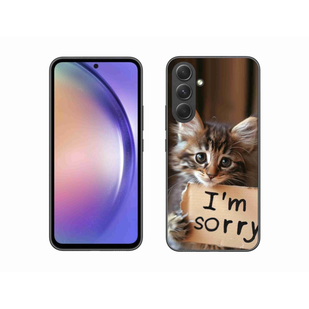 Zselés borítás mmCase Samsung Galaxy A54 5G - macska bocsánatkérés