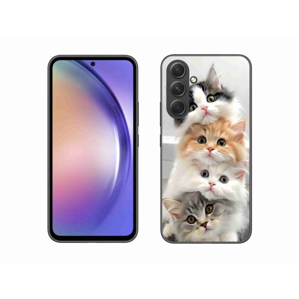 Zselés borítás mmCase Samsung Galaxy A54 5G - macska csokorhoz