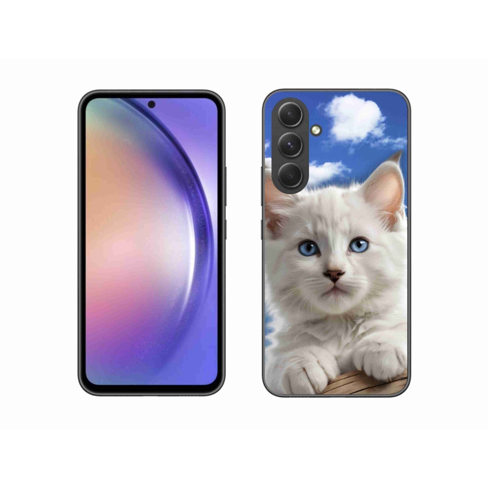 Gél borítás mmCase Samsung Galaxy A54 5G - cica és felhők