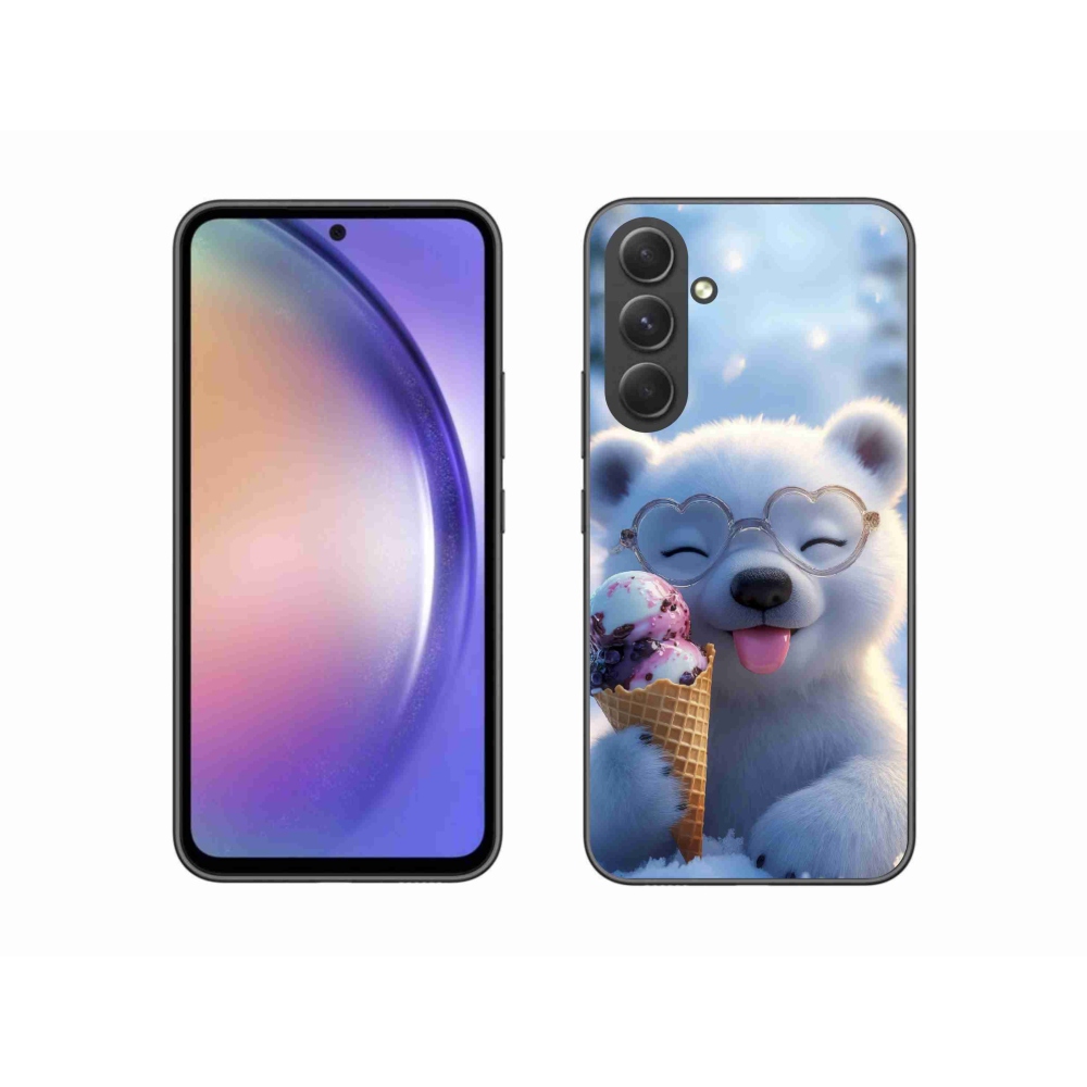 Zselés borítás mmCase Samsung Galaxy A54 5G - mackó fagylalttal