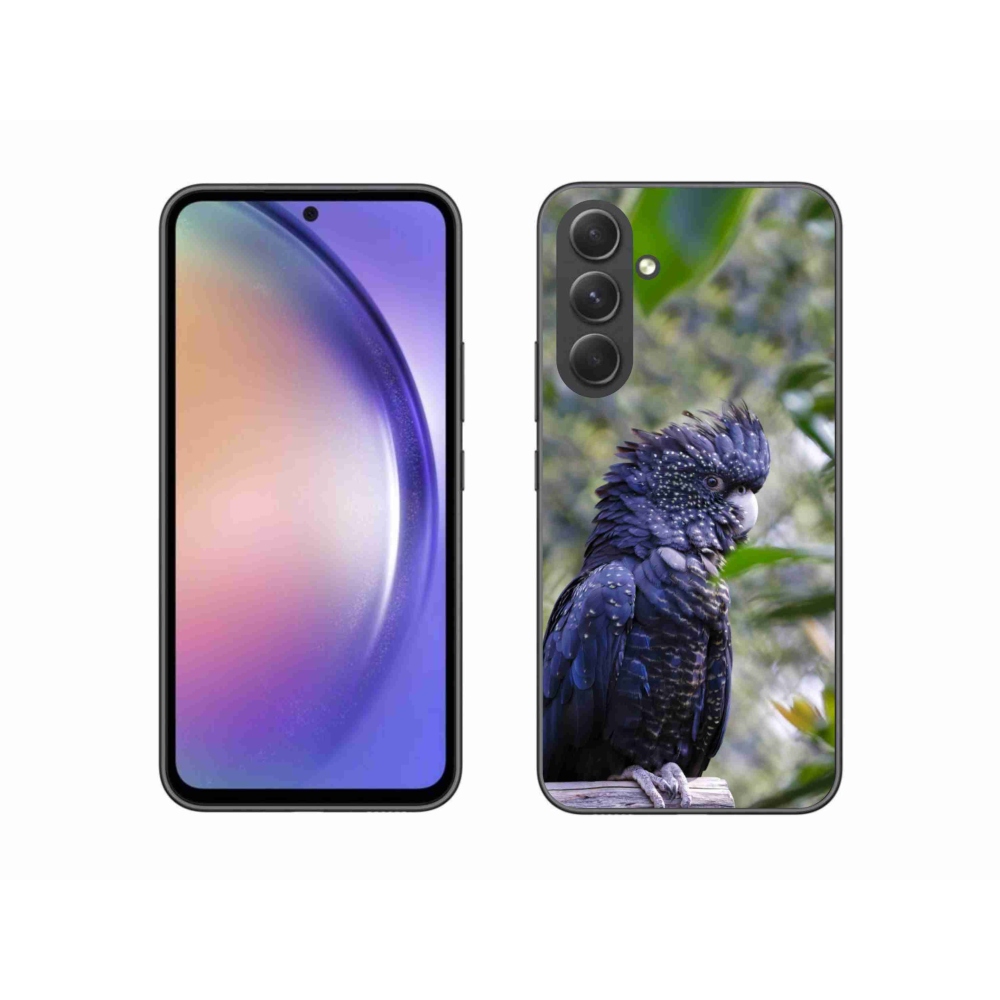 Zselés borítás mmCase Samsung Galaxy A54 5G - papagáj kakadu fekete