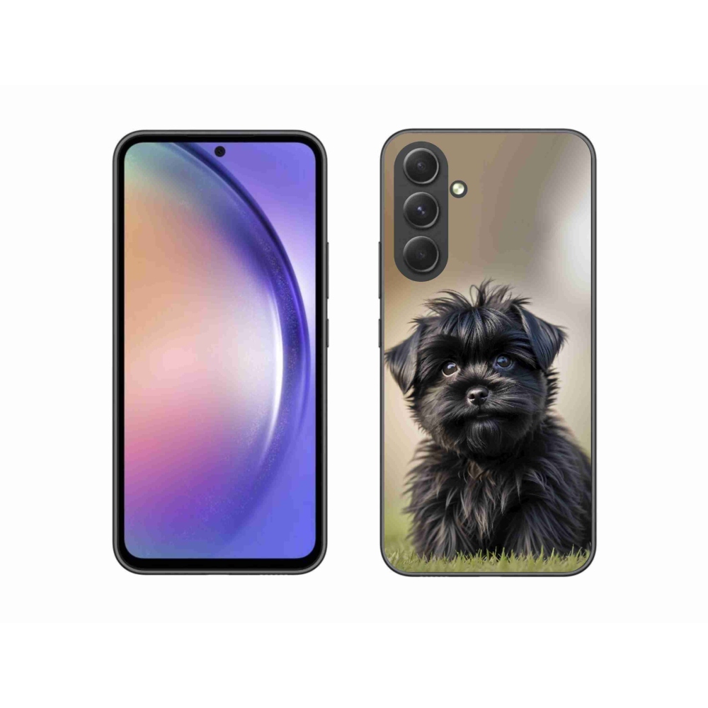 Gél védőhuzat mmCase Samsung Galaxy A54 5G - aranyos fekete kutya