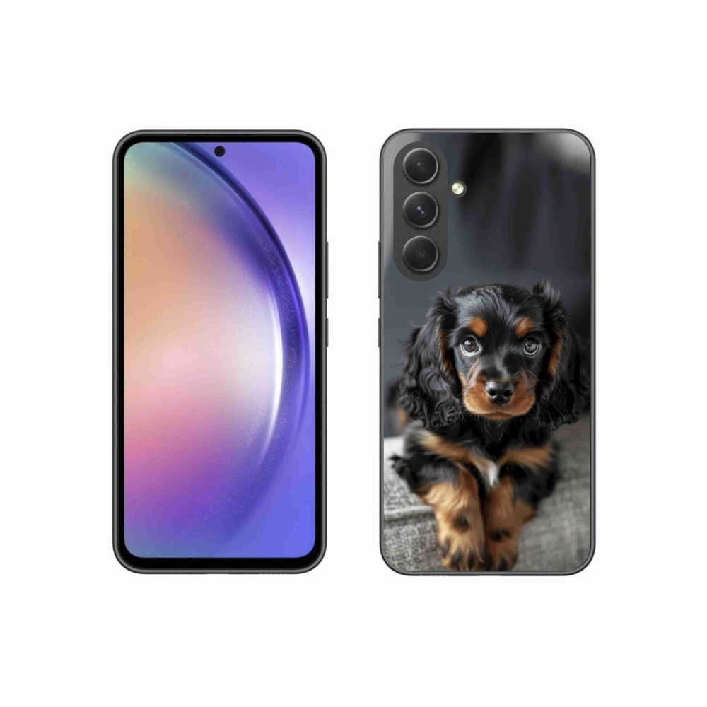 Gél borítás mmCase Samsung Galaxy A54 5G - aranyos hosszú szőrű tacskóhoz