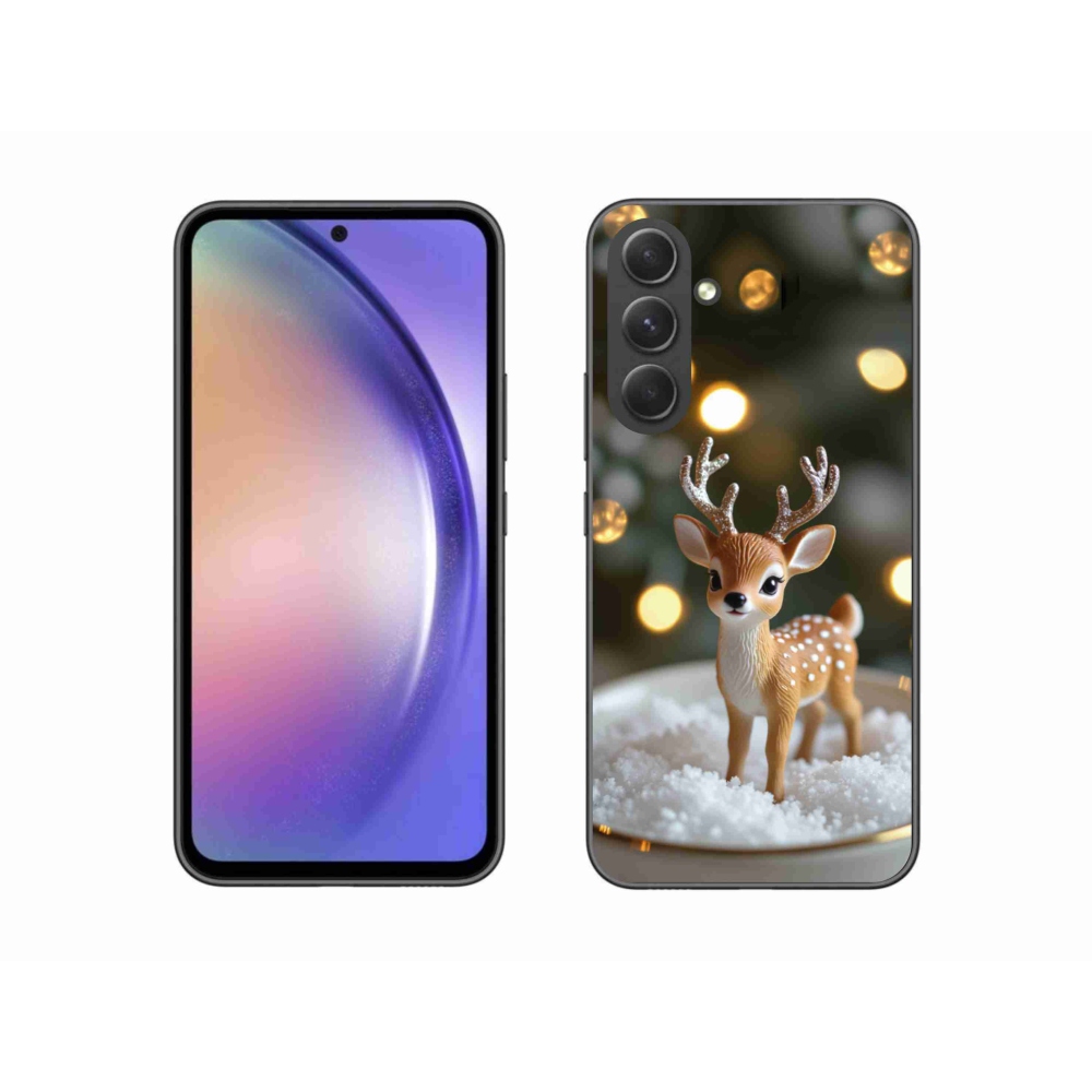 Gél borító mmCase Samsung Galaxy A54 5G - aranyos karácsonyi szarvasok
