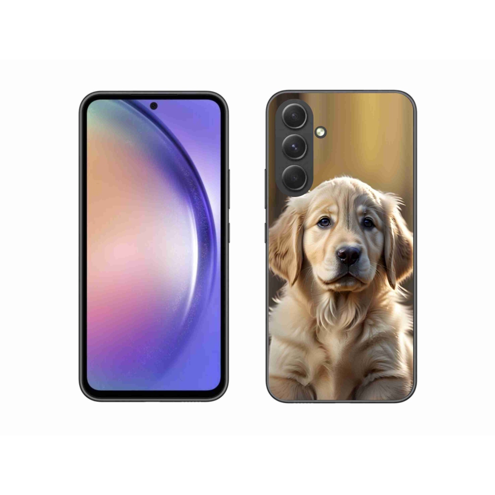 Gél borítás mmCase Samsung Galaxy A54 5G - aranyos arany retrieverhez