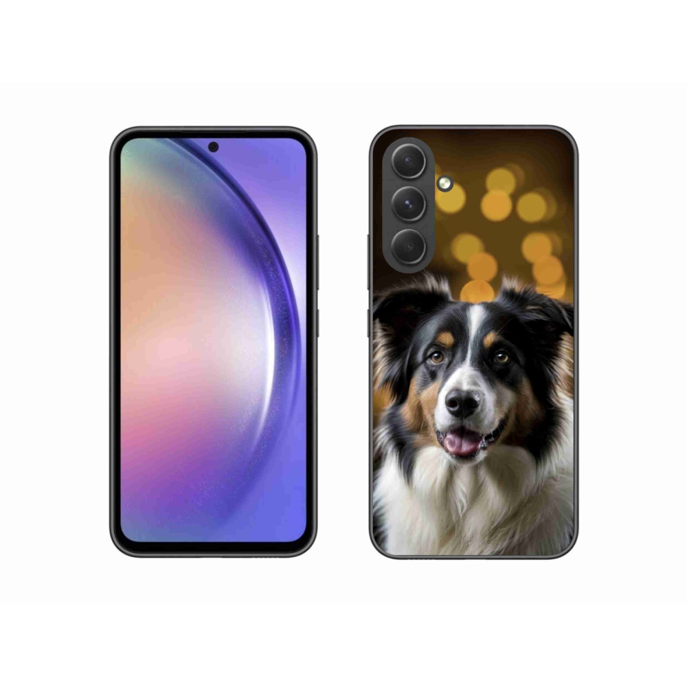 Gél borítás mmCase Samsung Galaxy A54 5G - mosolygós ausztrál juhászkutya számára