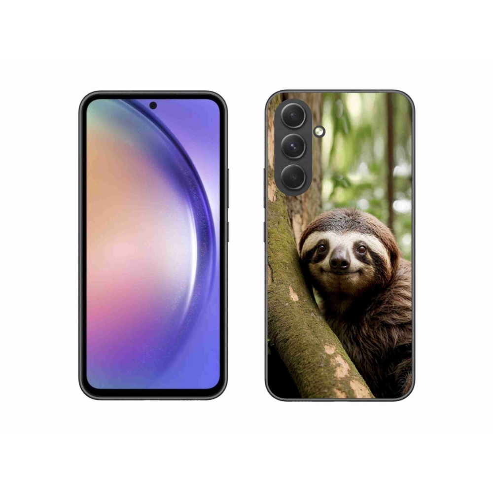 Gél borítás mmCase Samsung Galaxy A54 5G - mosolygó lajhárhoz