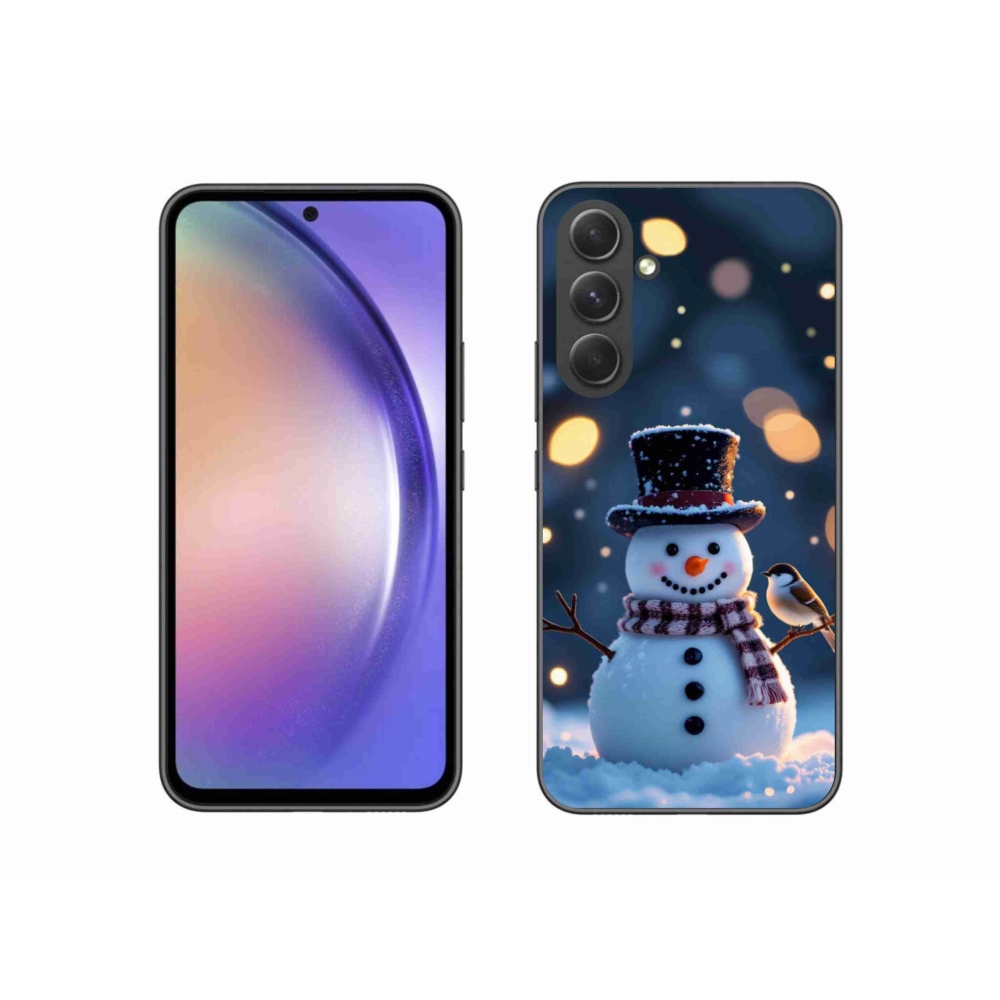 Gél borítás mmCase Samsung Galaxy A54 5G - karácsonyi hóemberhez