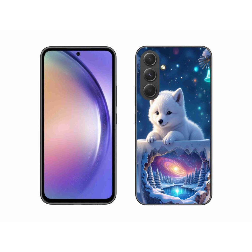 Gél borítás mmCase Samsung Galaxy A54 5G - Karácsonyi kölyökkutyákhoz