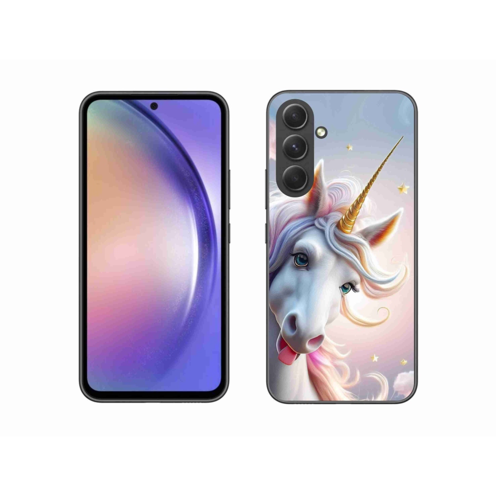 Zselés borítás mmCase Samsung Galaxy A54 5G - vidám egyszarvúhoz