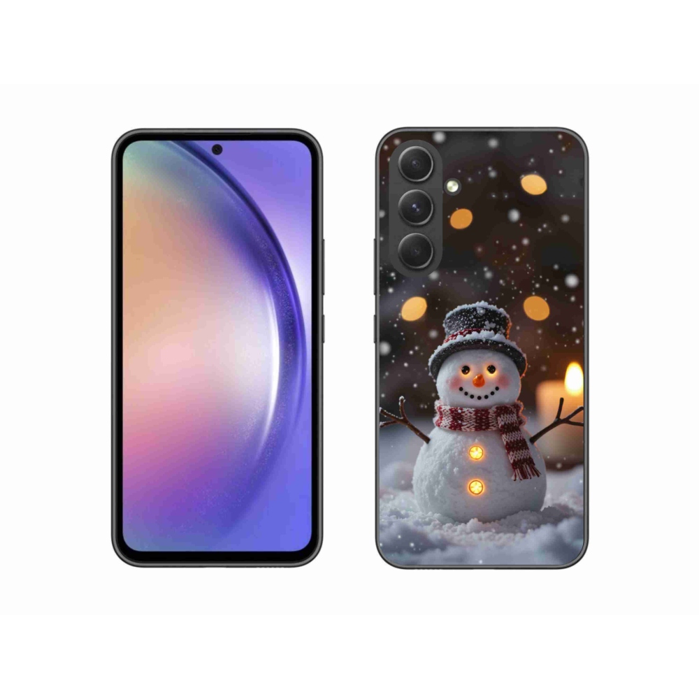 Gél borítás mmCase Samsung Galaxy A54 5G - vidám hóemberhez