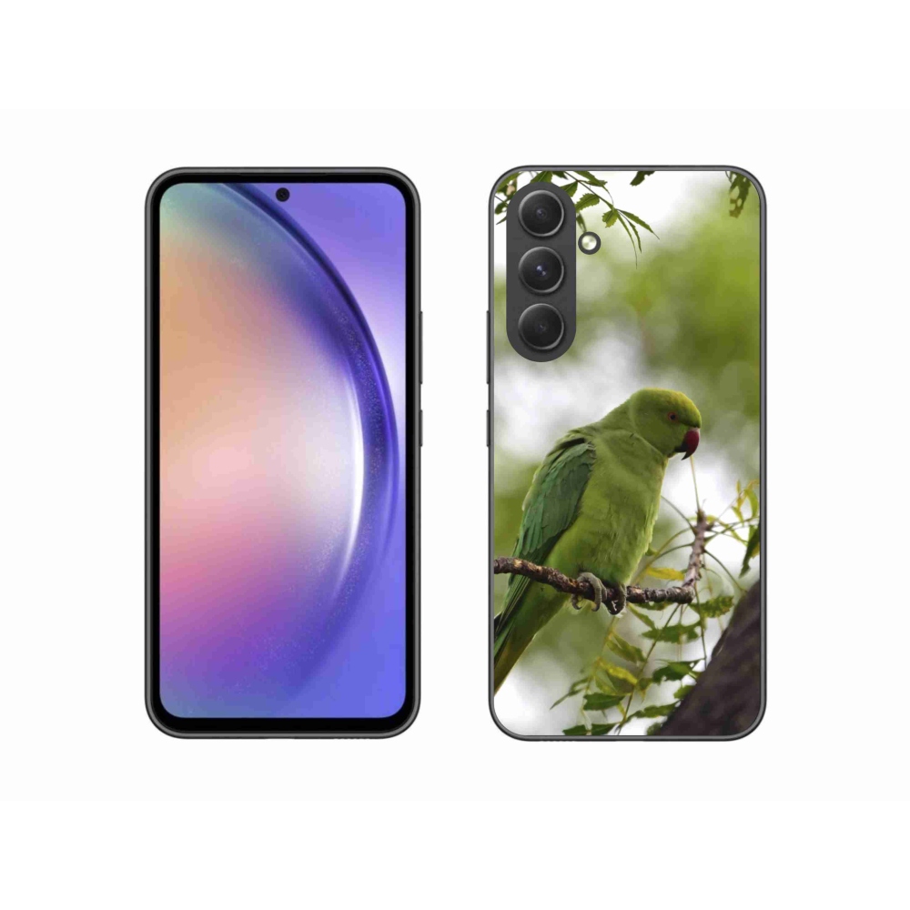 Zselés borítás mmCase Samsung Galaxy A54 5G - zöld papagáj