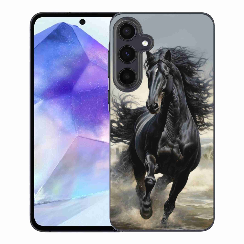 Gél borítás mmCase Samsung Galaxy A55 5G - fekete futó ló