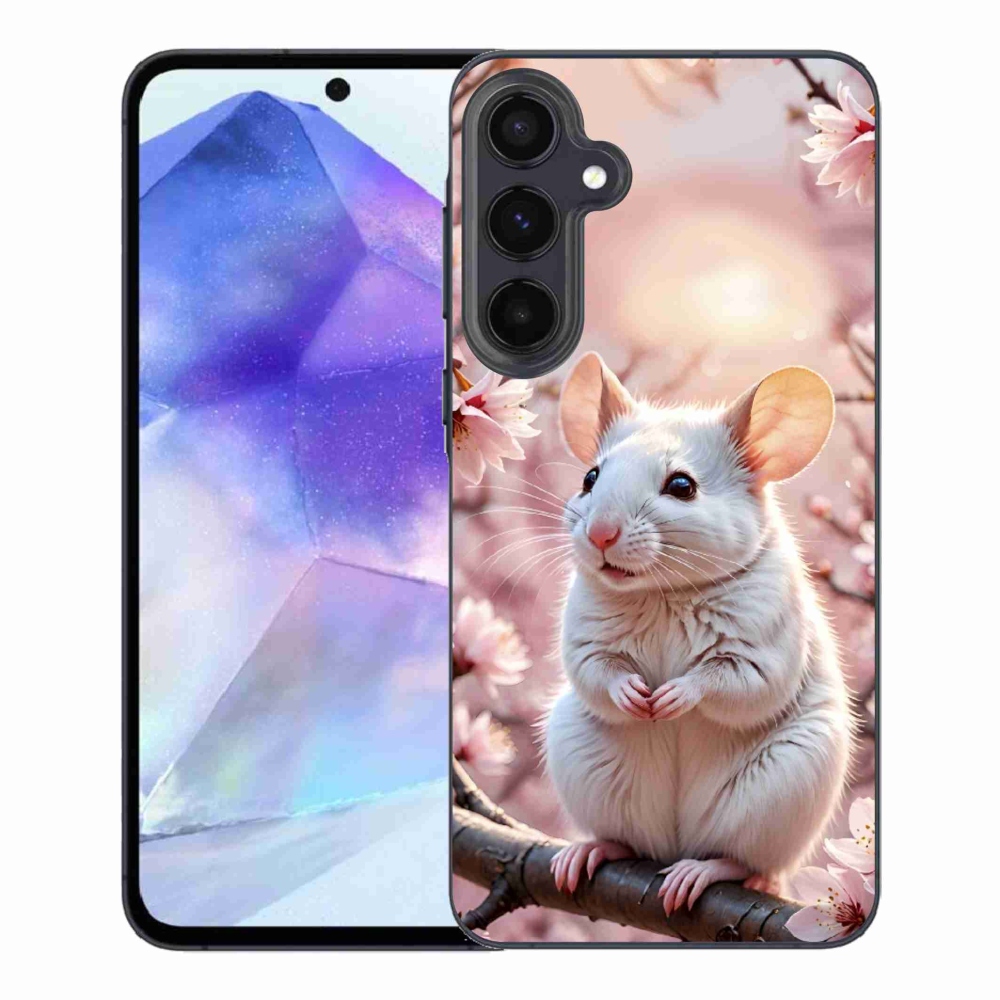 Zselés borítás mmCase Samsung Galaxy A55 5G - fehér egér az ágon