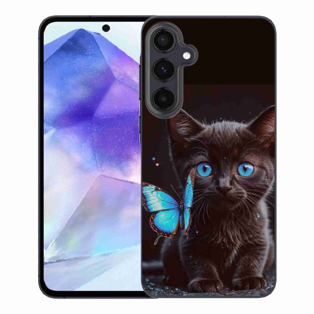 Gél védőhuzat mmCase Samsung Galaxy A55 5G - fekete cica 3