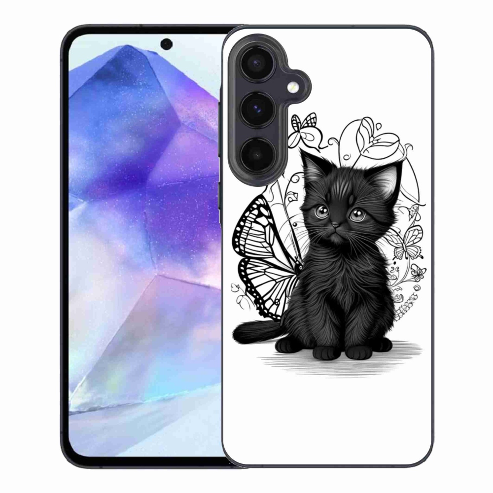 Gél védőhuzat mmCase Samsung Galaxy A55 5G - fekete cica