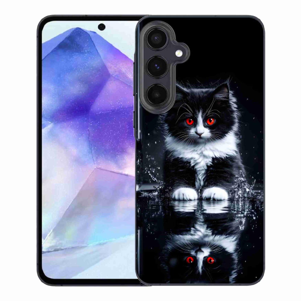 Zselés borítás mmCase Samsung Galaxy A55 5G - fekete-fehér cica