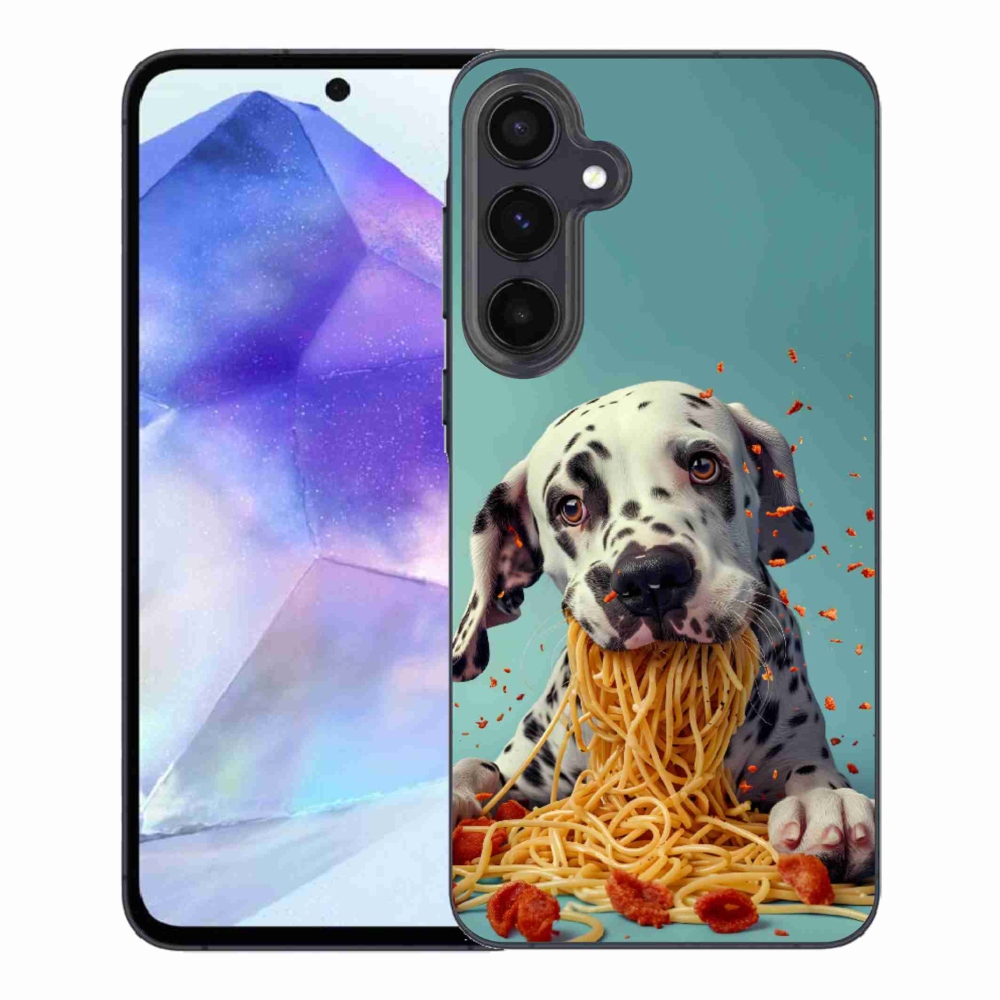 Zselés borítás mmCase Samsung Galaxy A55 5G - Dalmát és spagetti