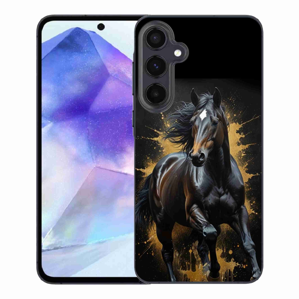 Zselés borítás mmCase Samsung Galaxy A55 5G - elegáns fekete ménes