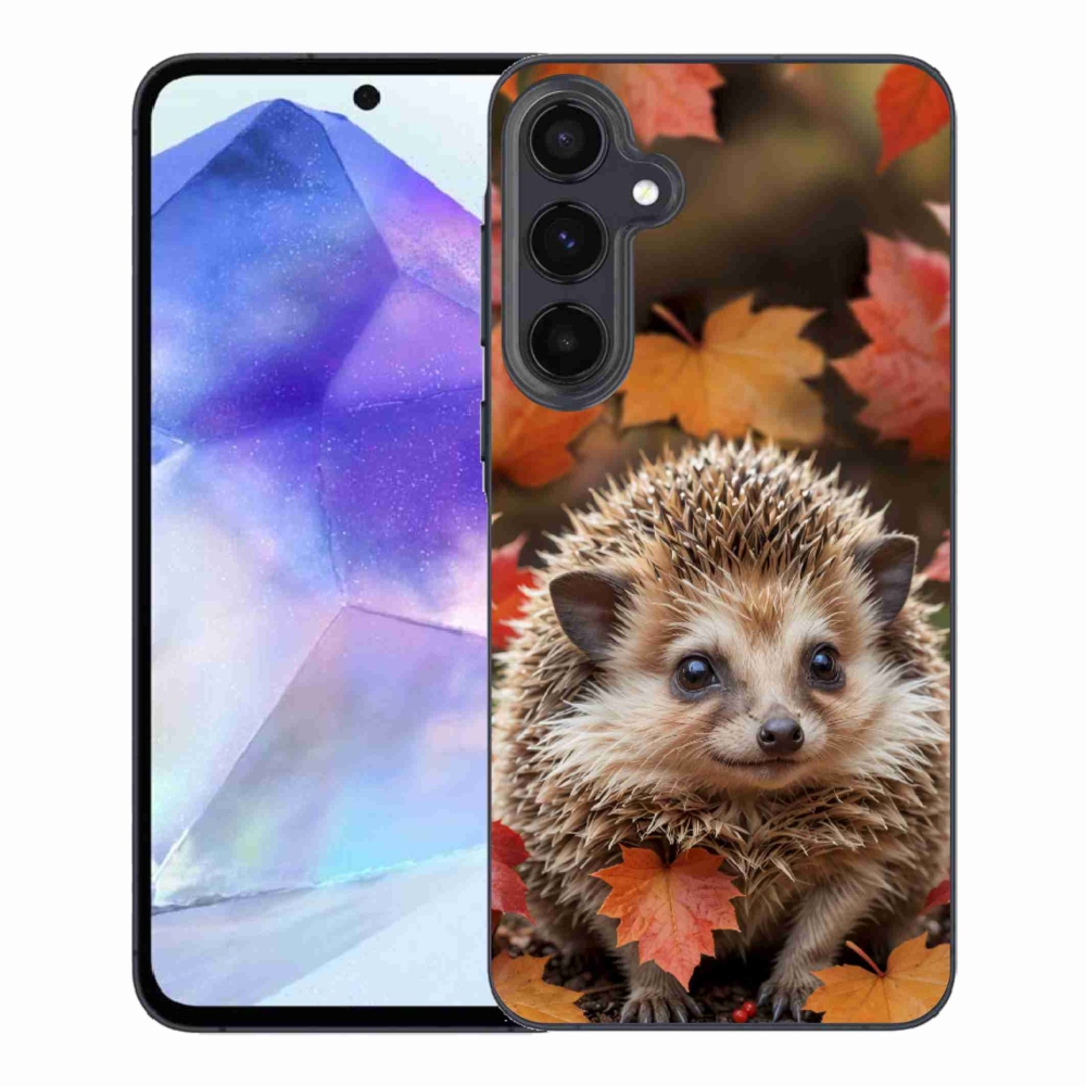 Zselés borító mmCase Samsung Galaxy A55 5G - sün a levelek között