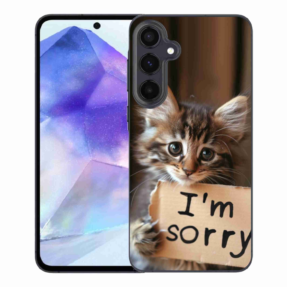 Zselés borítás mmCase Samsung Galaxy A55 5G - macska bocsánatkérés